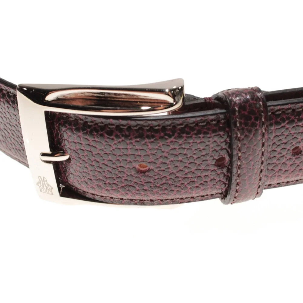 Di Bianco NWT Cut to Size Dress Belt In Dark Red Pebbled Leather One Size